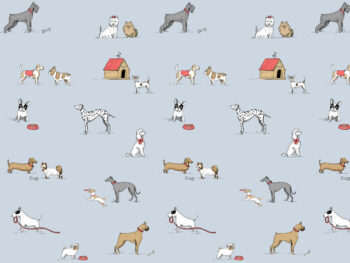 Mural o papel pintado infantil Fridda and Friends con fondo azul