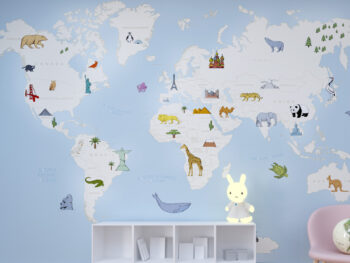 Mural o papel pintado infantil Monumentos del Mundo